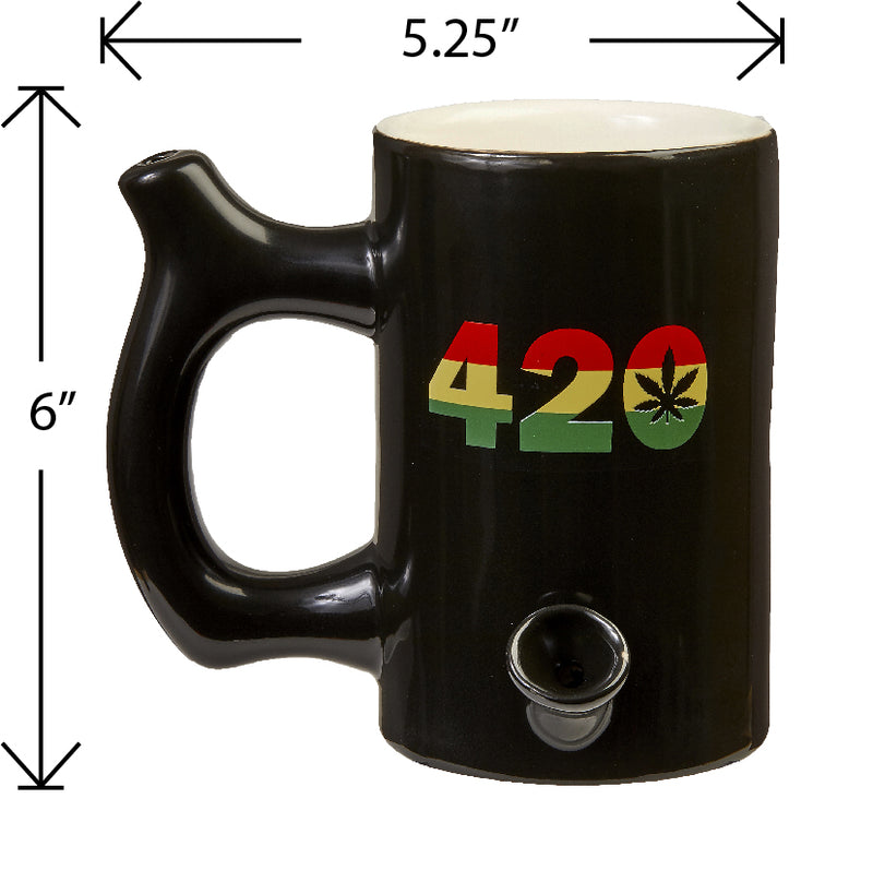420 Mug - Black Mug with Rasta Colors - Headshop.com