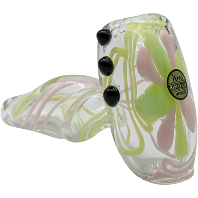 LA Pipes Green Slyme and Bubble Gum Twist Hammer Pipe - Headshop.com