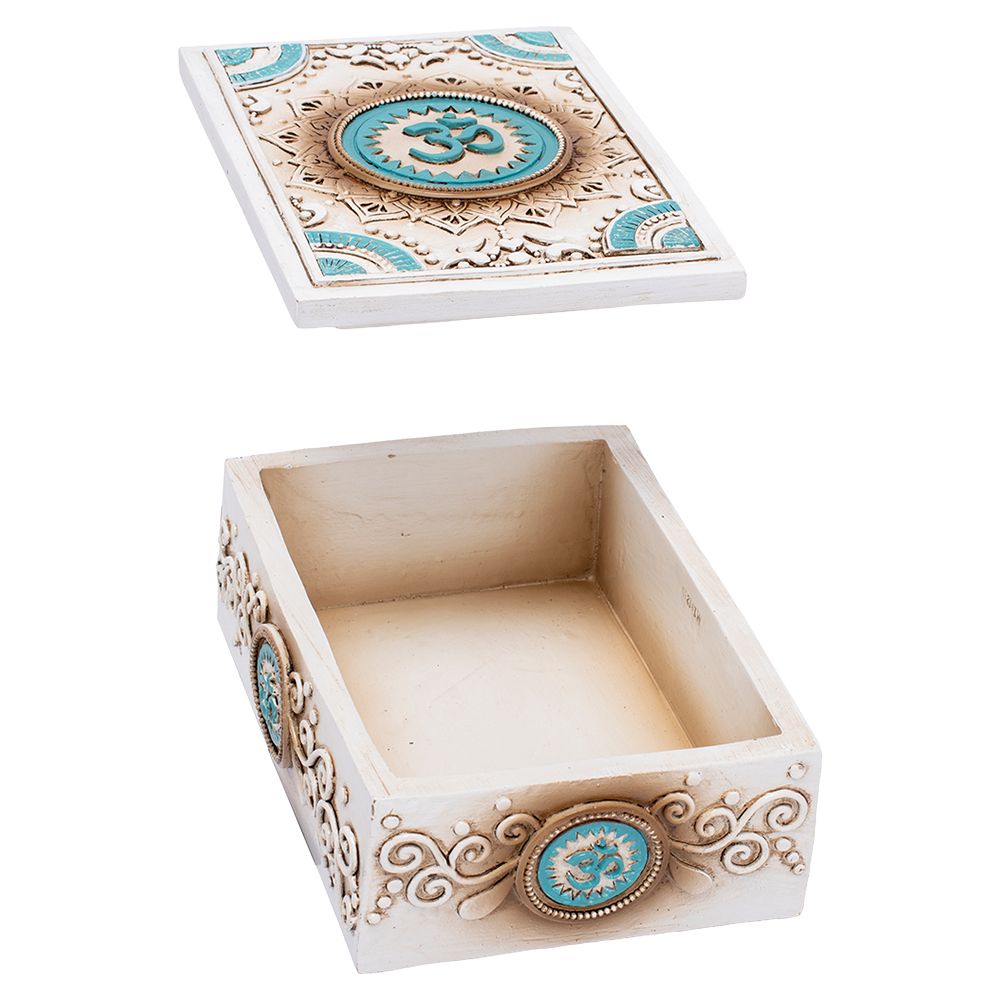 Fujima Om Symbol Tarot Polyresin Stash Box - 5.5"x 4" - Headshop.com