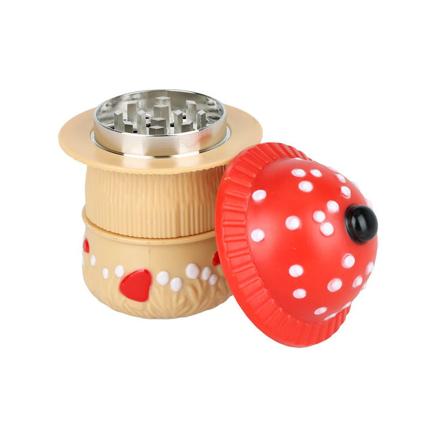 Mushroom Acrylic Grinder - 3pc / 1.5" 12ct - Headshop.com