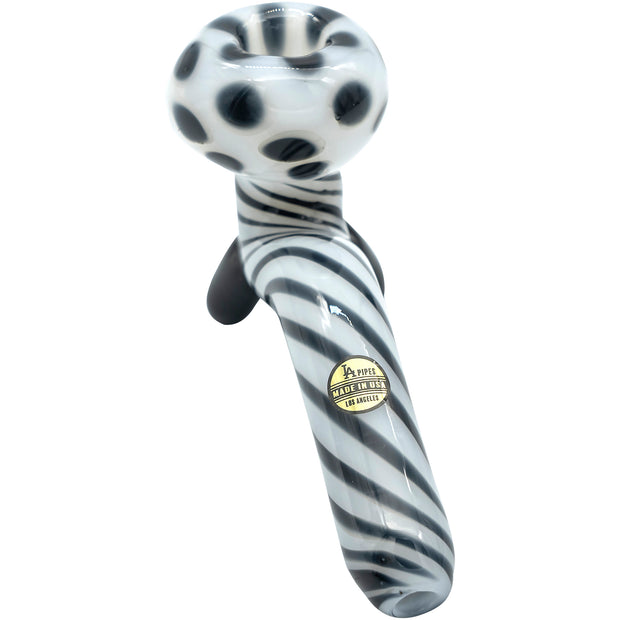 LA Pipes Bone White Sitting Sherlock Glass Pipe - Headshop.com