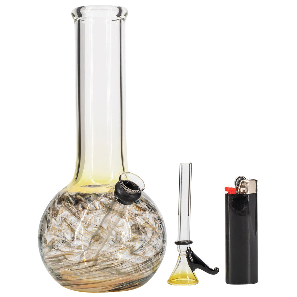 LA Pipes Raked Tiger Stripe Accented Beaker Bong - Headshop.com