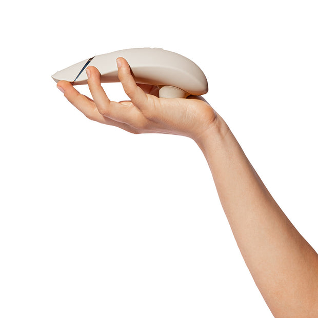 Womanizer Premium 2 Rechargeable Silicone Luxurious Pleasure Air Clitoral Stimulator Warm Gray - Headshop.com