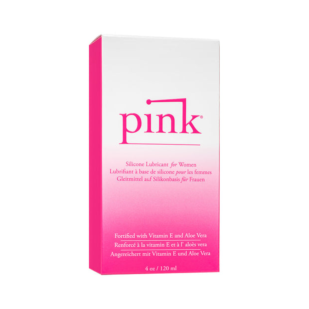 Pink Silicone Lubricant 4 oz. Glass Bottle - Headshop.com