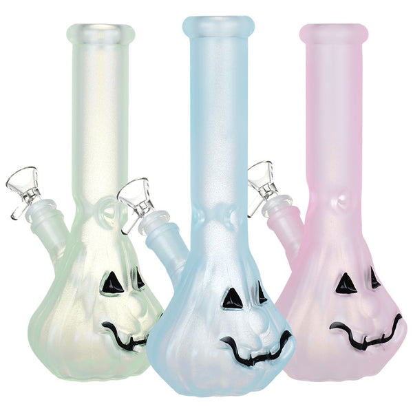 Glow In Dark Jack-O-Lantern Glass Bong - 9.25" / 14mm F Glow In Dark Jack-O-Lantern Glass Bong - 9.25" / 14mm F