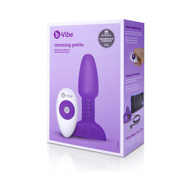 b-Vibe Rimming Petite Rotating and Vibrating Remote Control Plug Purple - Headshop.com