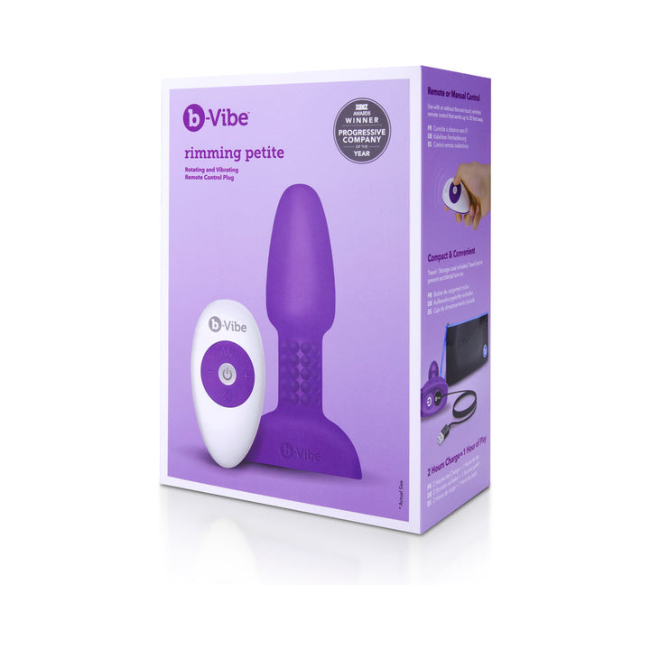 b-Vibe Rimming Petite Rotating and Vibrating Remote Control Plug Purple - Headshop.com