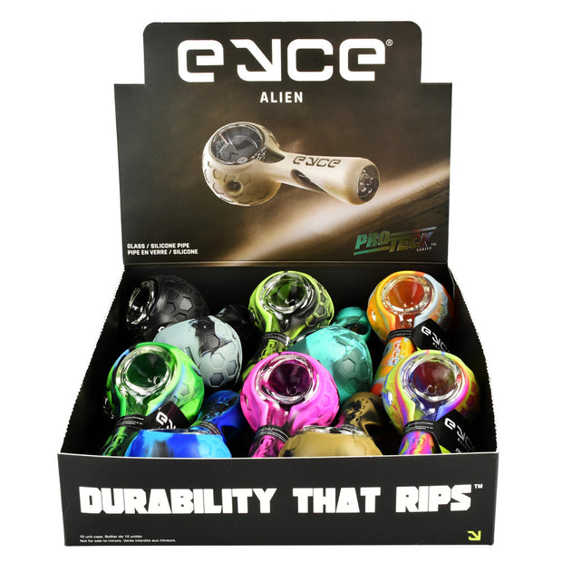 10PC DISPLAY - Eyce ProTeck Alien Spoon Pipe - 4.5" / Asst - Headshop.com