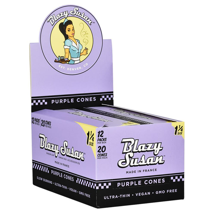 Blazy Susan Pre-Rolled Cones Slide Box | 1 1/4 | 20pc | 12pk Display Blazy Susan Pre-Rolled Cones Slide Box | 1 1/4 | Cone - Headshop.com