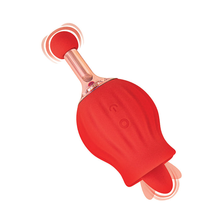 Clit-Tastic Rose Bud Dual Massager Red - Headshop.com