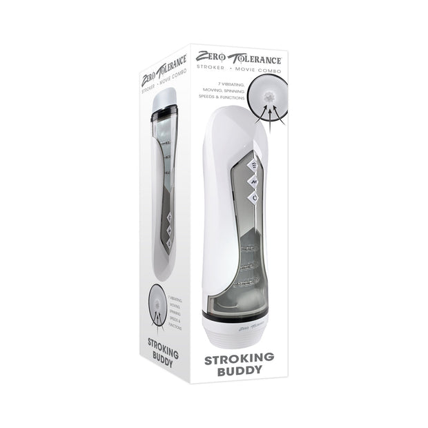 Zero Tolerance Stroking Buddy Rechargeable Vibrating Stroker White - Headshop.com