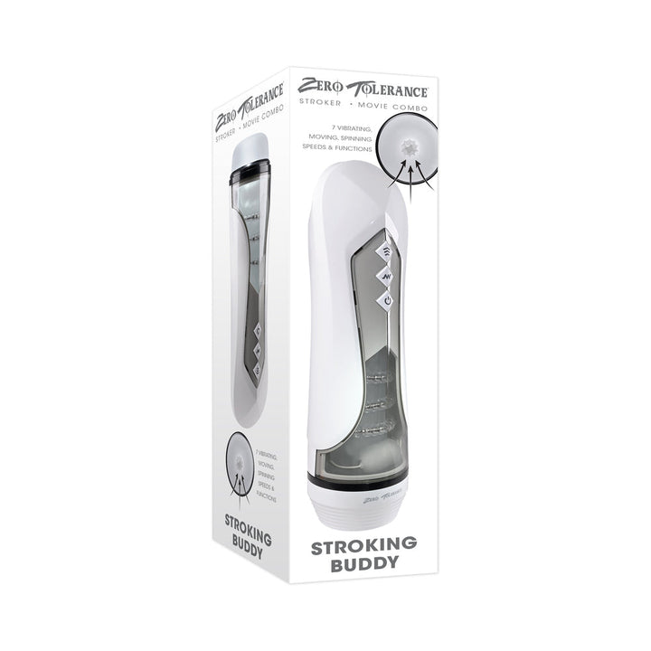Zero Tolerance Stroking Buddy Rechargeable Vibrating Stroker White - Headshop.com