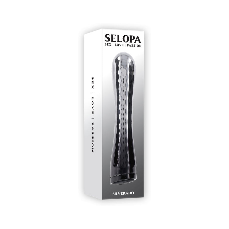 Selopa Silverado Rechargeable Vibrator ABS Plastic & Silicone Silver/Black - Headshop.com