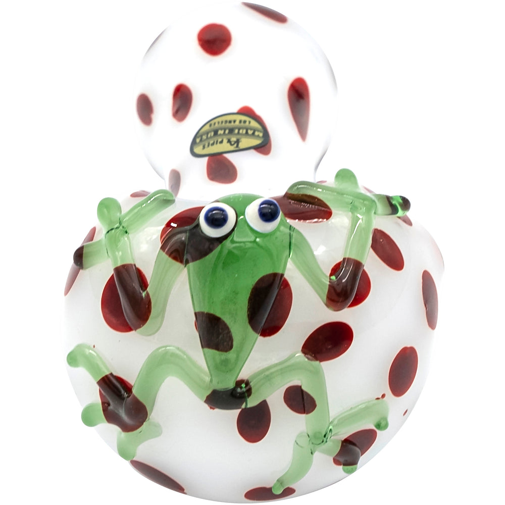 LA Pipes "Spotted Poison Frog" Spoon Glass Pipe - Headshop.com