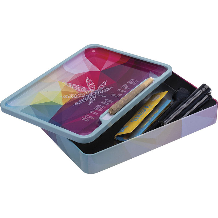Fujima Leaf Rolling Tray Stash Box | 8"x5.75" | Asst | 6pc Display - Headshop.com