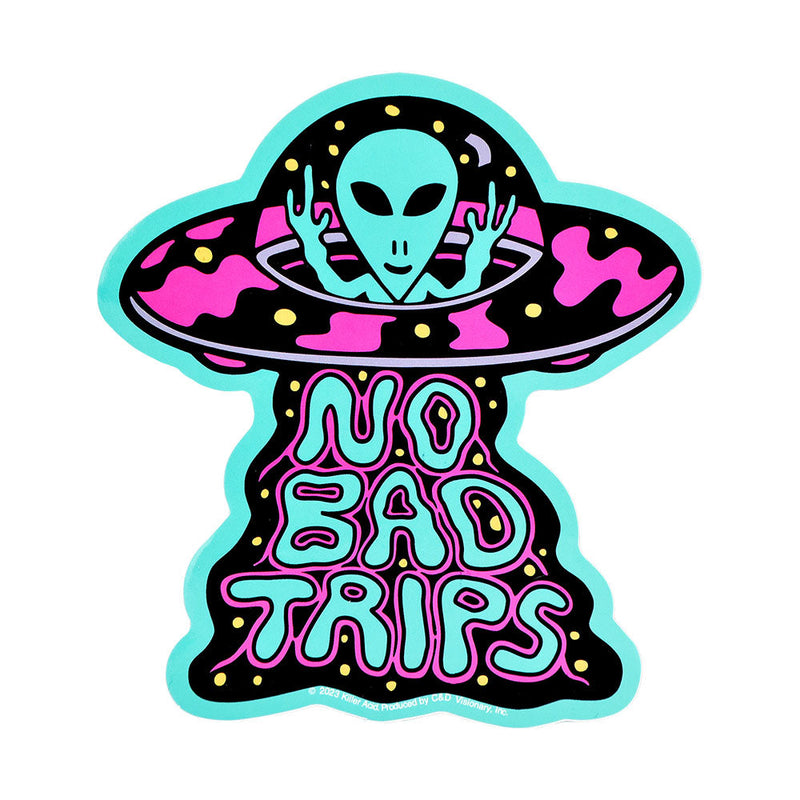 Killer Acid Die Cut Vinyl Sticker - No Bad Trips Alien / 4.5" x 5" - Headshop.com