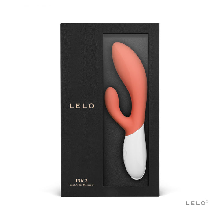 LELO INA 3 Rechargeable Dual Stimulator Coral Red - Headshop.com