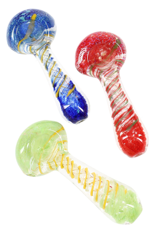 3.5″ Color-Changing Spiral Frit Spoon Pipe “Mini Carnival” – Assorted Colors 3.5″ Color-Changing Spiral Frit Spoon Pipe “Mini Carnival” – Assorted Colors