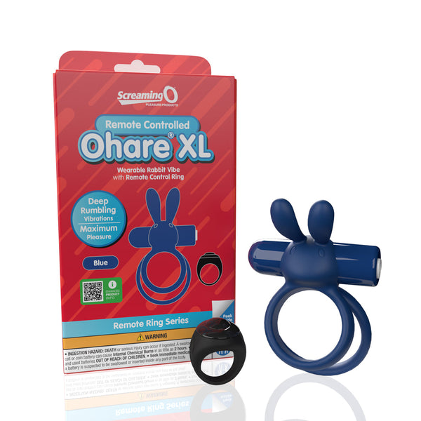 Screaming O Remote Controlled Ohare XL Vibrating Ring Blue Screaming O Remote Controlled Ohare XL Vibrating Ring Blue
