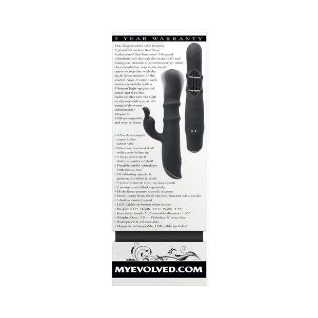 Evolved Ringmaster Rechargeable Dual Stim Vibe Silicone Black - Headshop.com