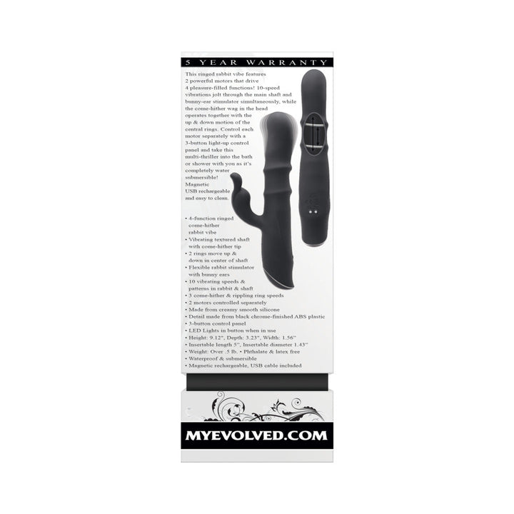 Evolved Ringmaster Rechargeable Dual Stim Vibe Silicone Black - Headshop.com
