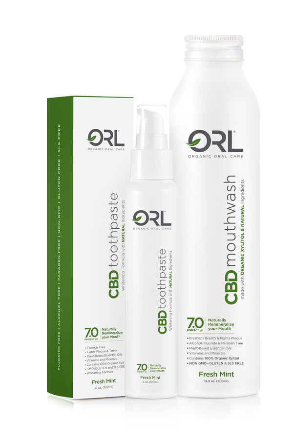 CBD Mouthwash + CBD Toothpaste Bundle - Made with Organic Xylitol & Natural Ingredients CBD Mouthwash + CBD Toothpaste Bundle - Made with Organic Xylitol & Natural Ingredients