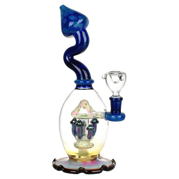 Mushroom Magic Glass Water Pipe - 11" / 14mm F Mushroom Magic Glass Water Pipe - 11" / 14mm F