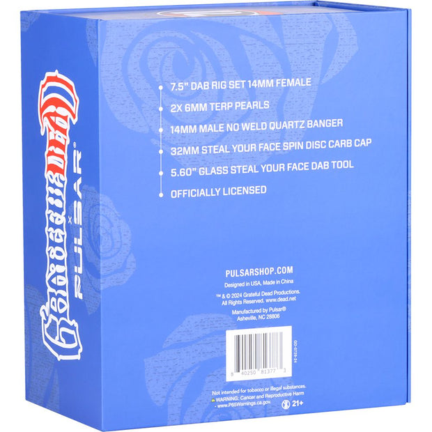 Grateful Dead x Pulsar Lightning Bell Dab Rig Set - 7.5" / 14mm F - Headshop.com