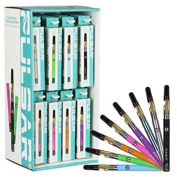 48CT DISPLAY - Pulsar Digital Display Slim VV Click Button 510 Battery - 400mAh / Asstorted Colors 48CT DISPLAY - Pulsar Digital Display Slim VV Click Button 510 Battery - 400mAh / Asstorted Colors