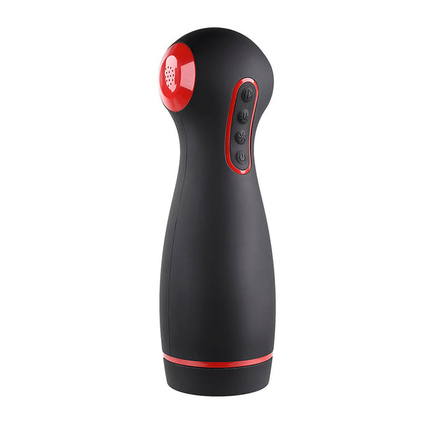 Zero Tolerance Tight Squeeze Rechargeable Vibrating Squeezing Talking Stroker TPE Black/Red - Headshop.com