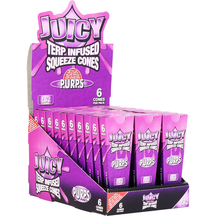 Juicy Terp Infused Squeeze Cones | Purps | 30pk Display - Headshop.com