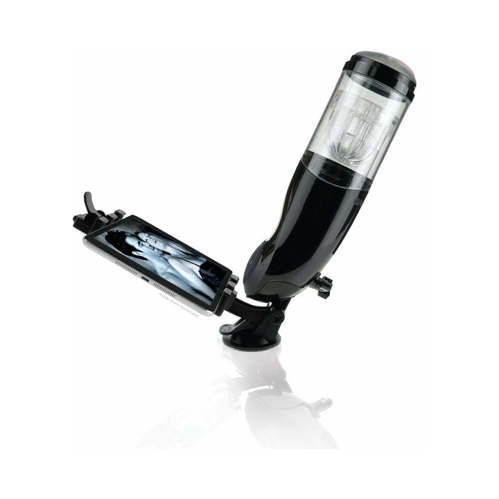 PDX Mega-Bator Ass Rechargeable Rotating Thrusting Stroker With Hands-Free Suction Cup Clear/Black - Headshop.com