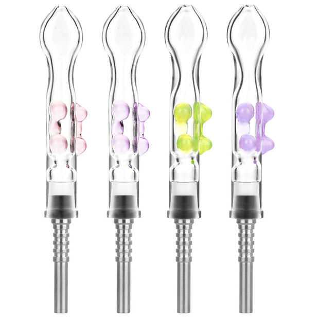 Flat Pinch Dab Straw w/ Titanium Tip - 6" / Colors Vary - Headshop.com