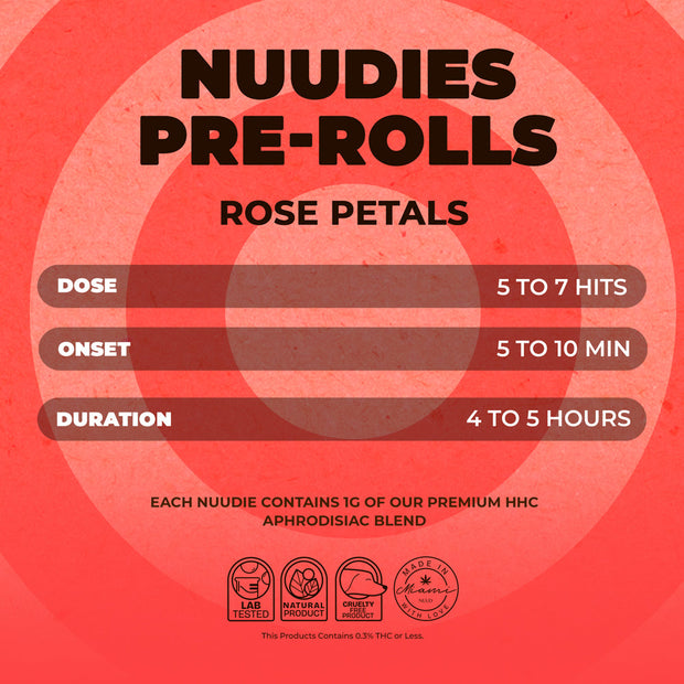 NUUD NUUDIES Pre-Rolled Sex Joints Single Rose Petal 12-Piece Display - Headshop.com