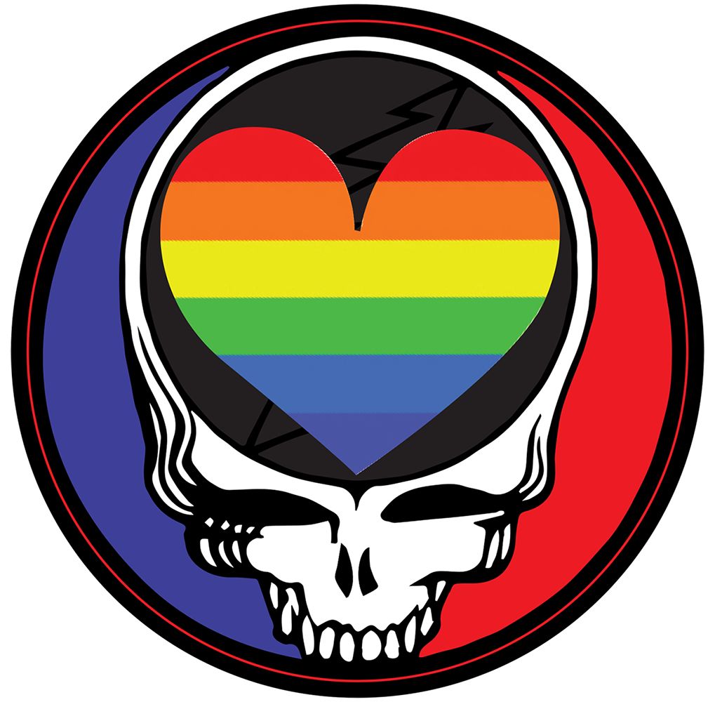 Grateful Dead Pride Heart Sticker - 4.25" x 4.25" - Headshop.com