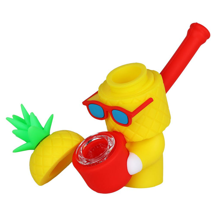 Cool Guy Pineapple Secret Stash Silicone Hand Pipe - 4" - Headshop.com