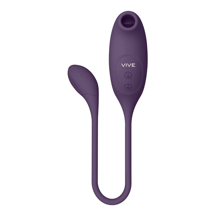 VIVE QUINO Rechargeable Air Wave & Vibrating Silicone Egg Vibrator Purple - Headshop.com