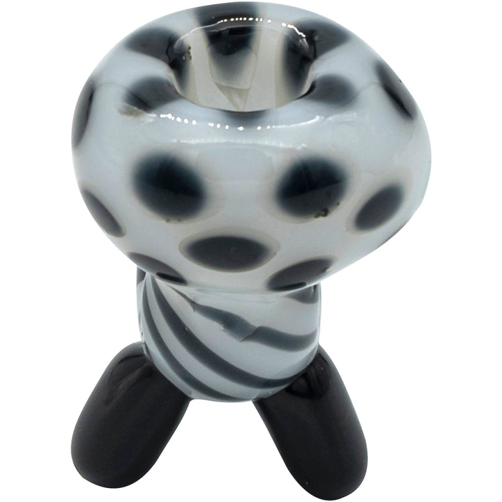 LA Pipes Bone White Sitting Sherlock Glass Pipe - Headshop.com