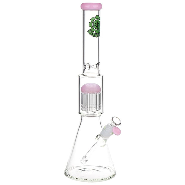 SeshGear Jellyfish Double Chamber Glass Beaker Water Pipe - 17" / 14mm F / Colors Vary - Headshop.com