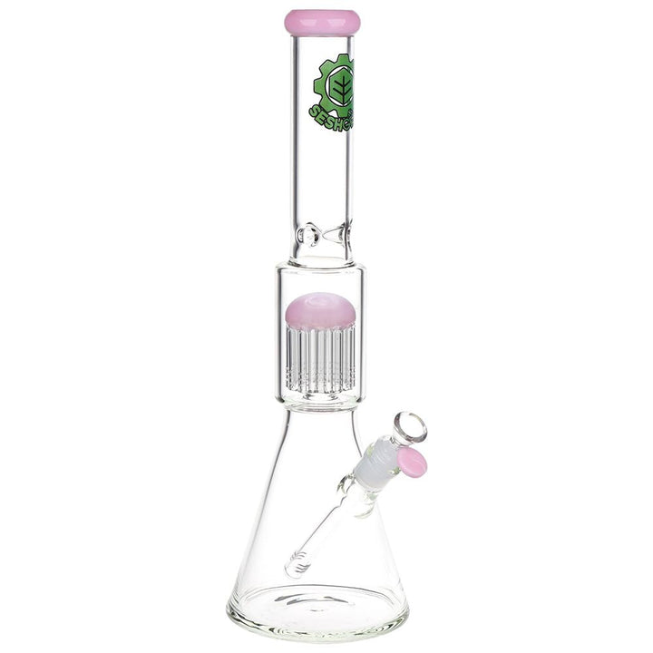 SeshGear Jellyfish Double Chamber Glass Beaker Water Pipe - 17" / 14mm F / Colors Vary - Headshop.com