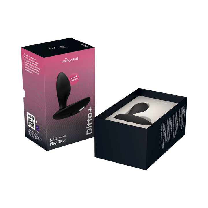 We-Vibe Ditto+ Rechargeable Remote-Controlled Silicone Vibrating Anal Plug Satin Black - Headshop.com