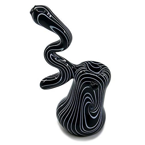 Glass Bubbler - Blue Swirl Bubbler (6") Glass Bubbler - Blue Swirl Bubbler (6")