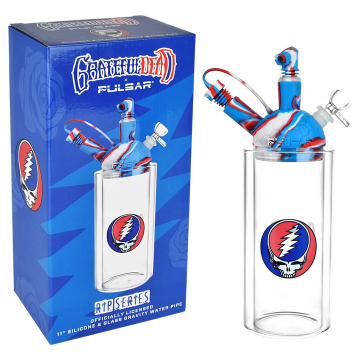 Grateful Dead x Pulsar Silicone & Glass Gravity Water Pipe - 11" - Headshop.com