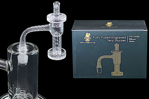 Space King Fully Fused Engraved Terp Slurper (Black / Gold) - Headshop.com