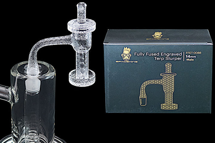Space King Fully Fused Engraved Terp Slurper (Black / Gold) - Headshop.com