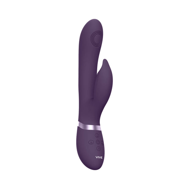 VIVE AIMI Rechargeable Swinging Pulse-Wave Silicone Rabbit Vibrator Purple - Headshop.com