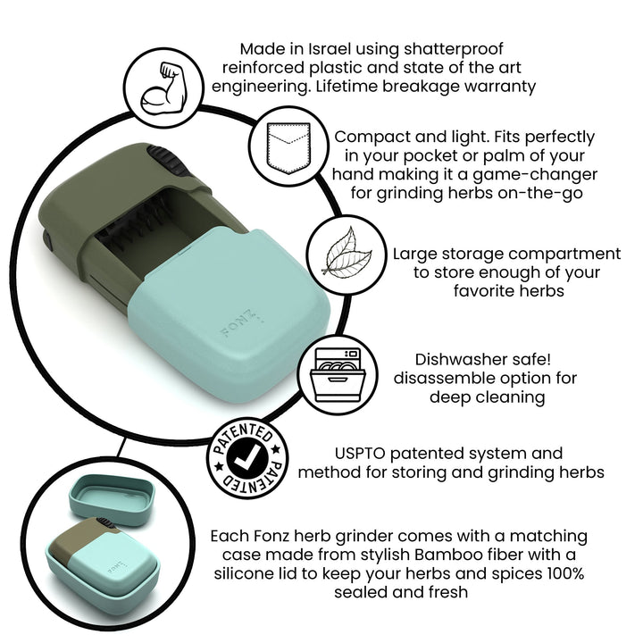 FONZ - Grinder & Storage Combo - Caribbean - Headshop.com