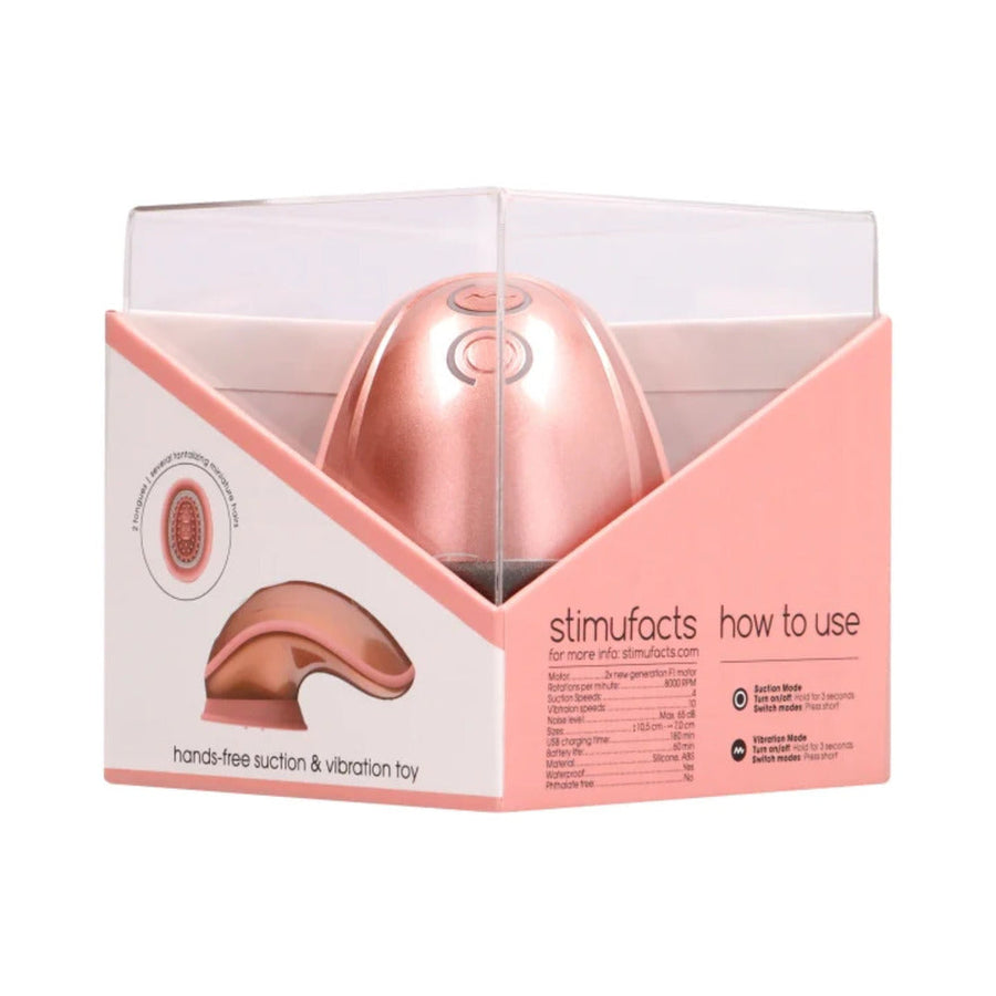 Shots Twitch Innovation Rechargeable Hands-Free Suction & Vibration Toy Rose Gold - Headshop.com