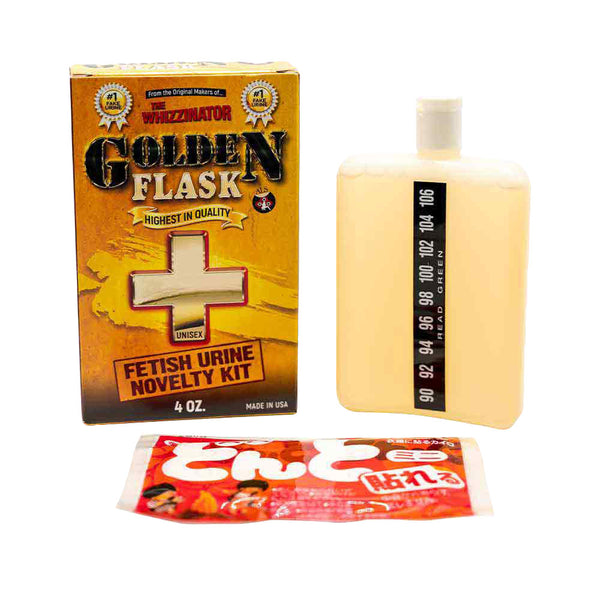 The Whizzinator Golden Flask Fetish Urine - 4oz The Whizzinator Golden Flask Fetish Urine - 4oz