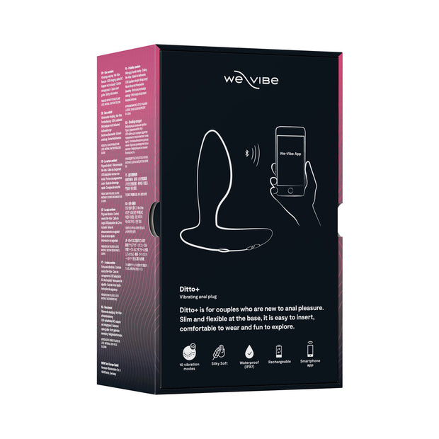 We-Vibe Ditto+ Rechargeable Remote-Controlled Silicone Vibrating Anal Plug Satin Black - Headshop.com